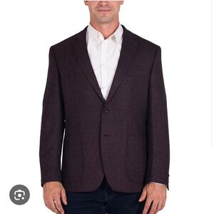 Daniel Hechter Paris Dark Brown Burgundy 100% Wool Norris Jacket Blazer